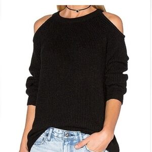 IRO Black Off-the-Shoulder Knit Sweater